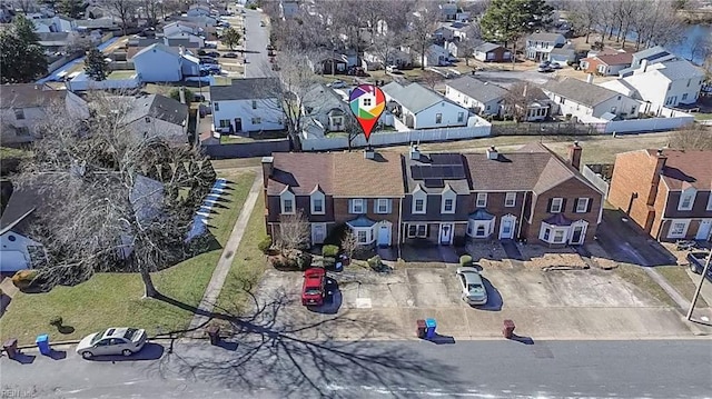 aerial view with a residential view