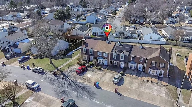 aerial view with a residential view