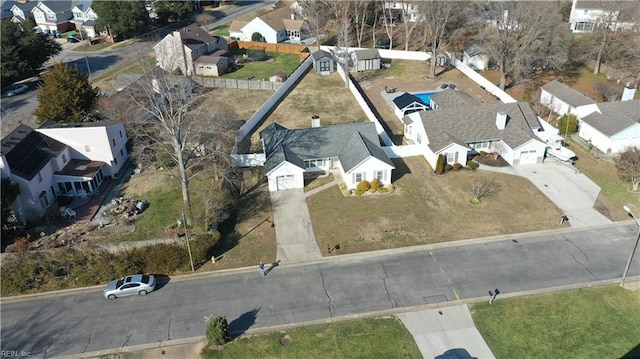 aerial view featuring a residential view