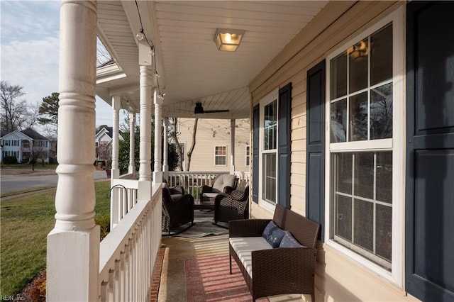 view of patio featuring covered porch