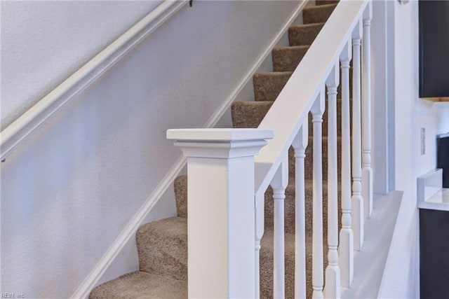 stairs with carpet floors