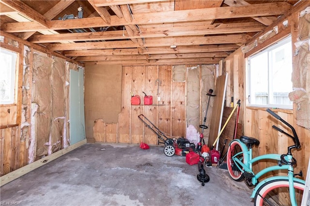 interior space featuring concrete floors