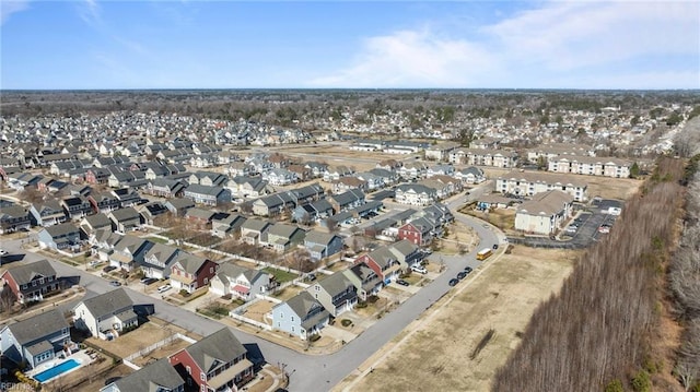 birds eye view of property with a residential view