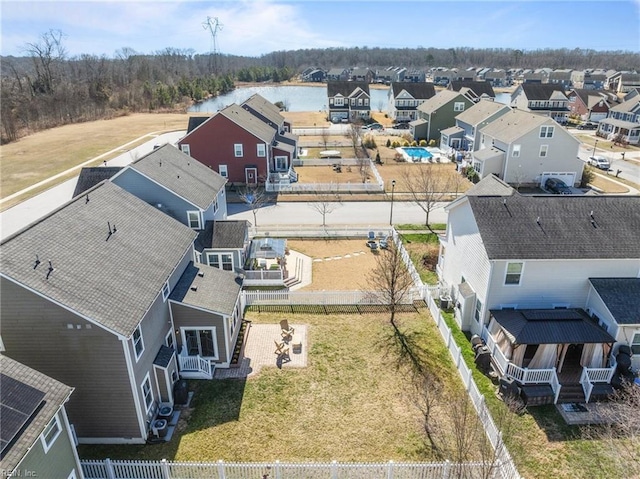 aerial view featuring a residential view