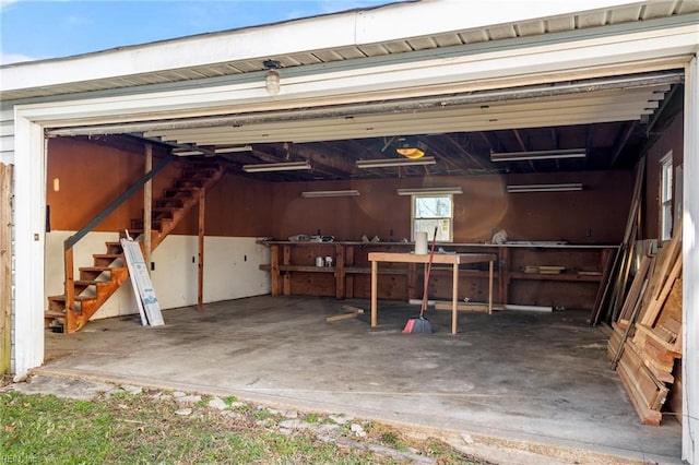 view of garage