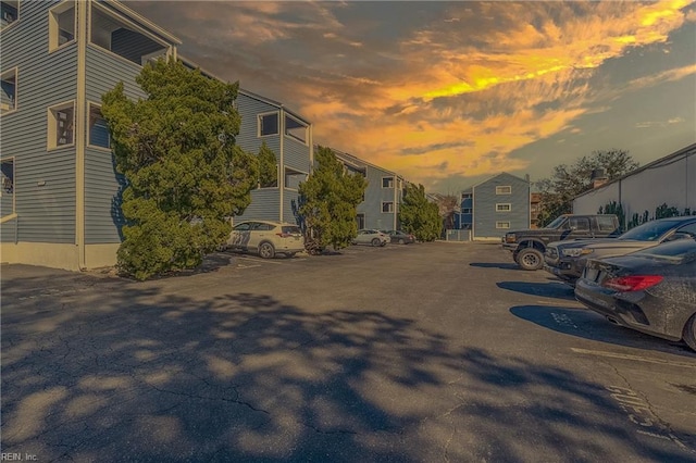 view of yard at dusk