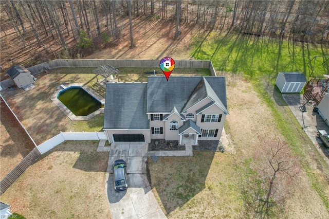 birds eye view of property