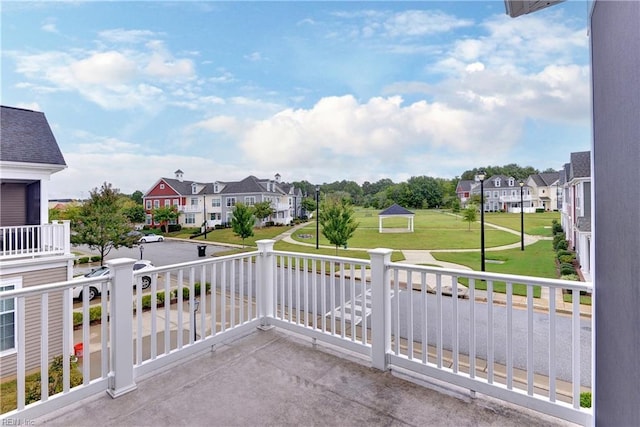 view of patio / terrace featuring a residential view