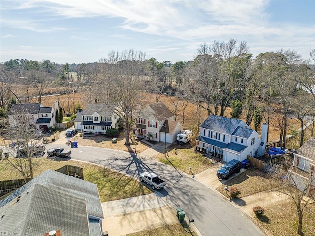 bird's eye view with a residential view