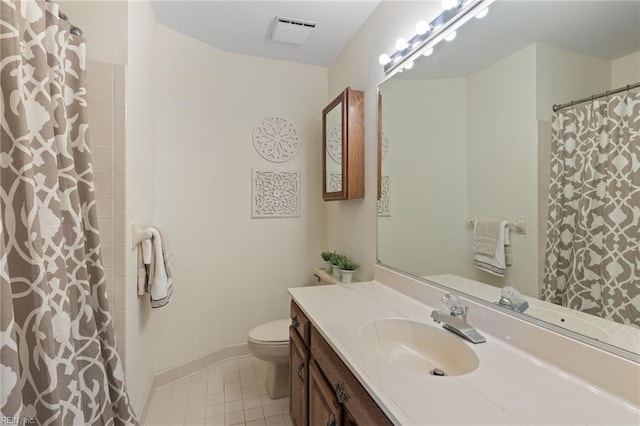 255 College Cross Rd Unit 89, Norfolk, VA 23510 - bathroom with visible vents, baseboards, toilet, tile patterned flooring, and vanity