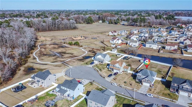 bird's eye view with a residential view