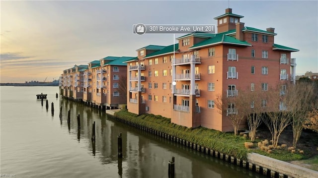 view of property featuring a water view