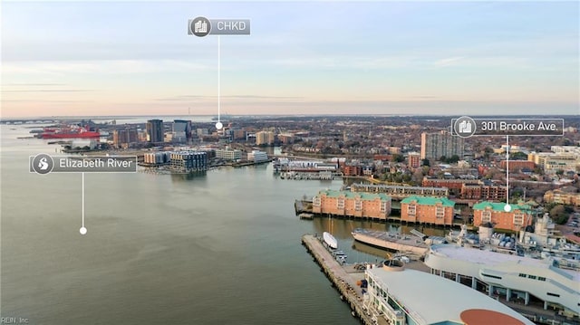 view of city featuring a water view