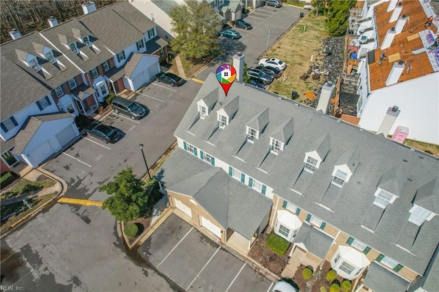 drone / aerial view with a residential view