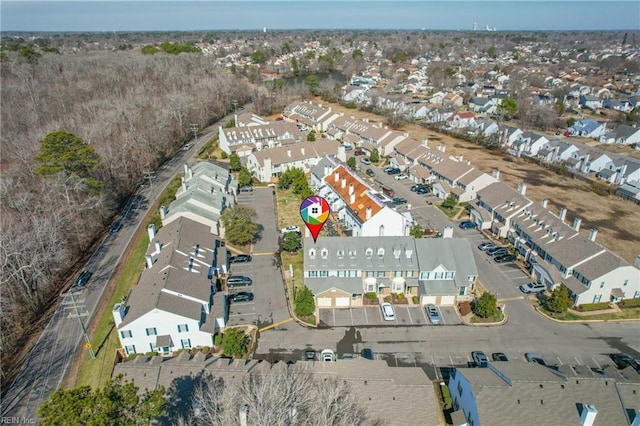 bird's eye view featuring a residential view