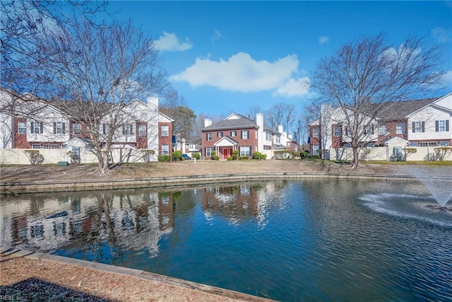 property view of water with a residential view