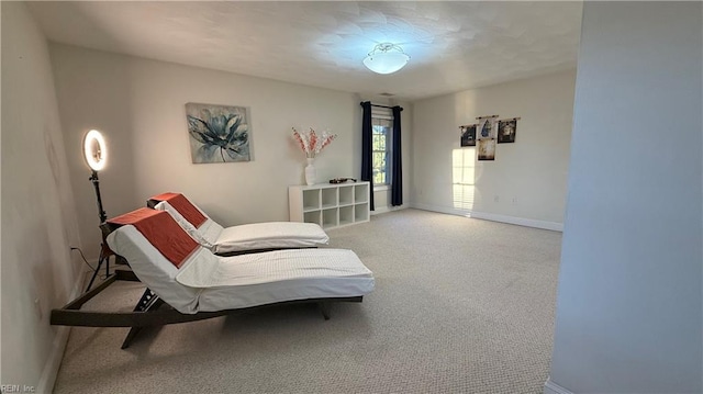 carpeted bedroom with baseboards