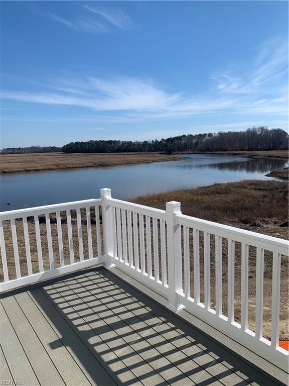 deck with a water view