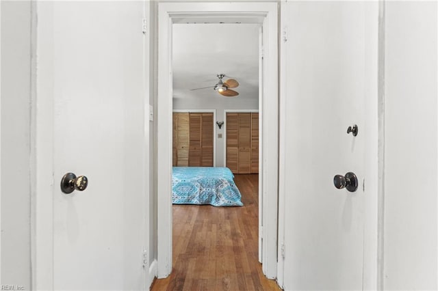 interior space with wood finished floors