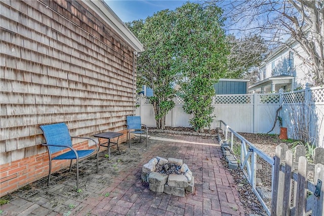 view of patio featuring a fenced backyard