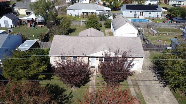 aerial view featuring a residential view