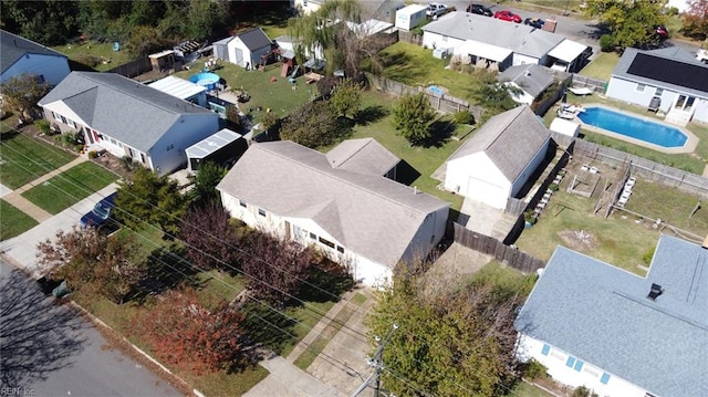 aerial view featuring a residential view