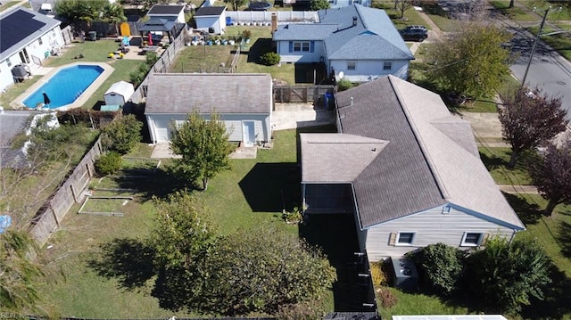 aerial view with a residential view