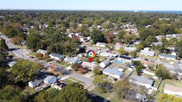 drone / aerial view featuring a residential view