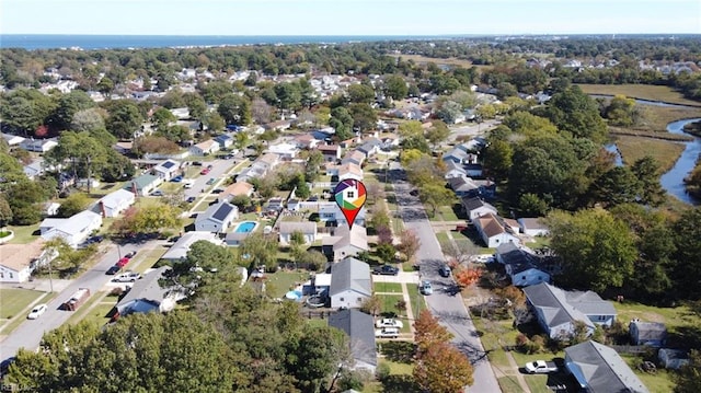 aerial view with a residential view