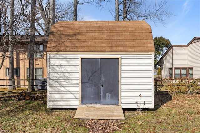 view of shed