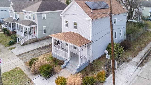 aerial view with a residential view