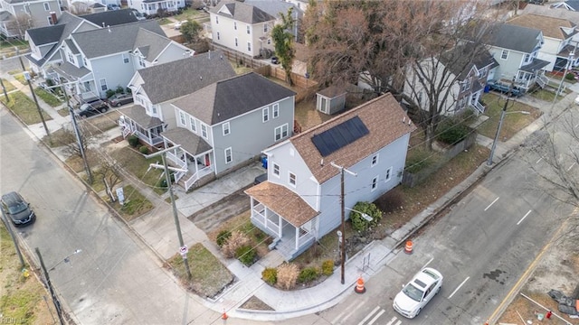 aerial view featuring a residential view