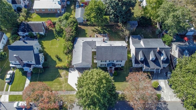 aerial view with a residential view