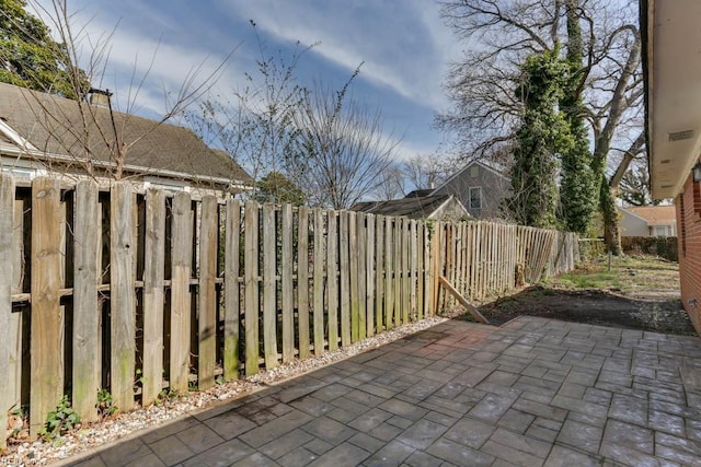 view of patio / terrace featuring a fenced backyard