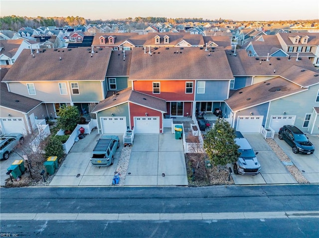 aerial view with a residential view