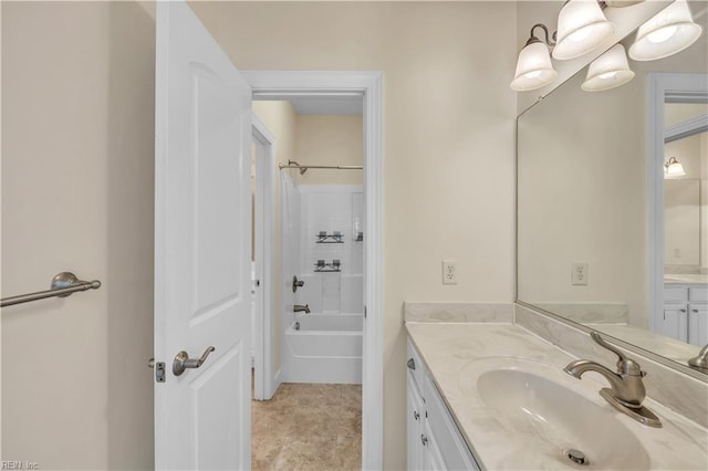 bathroom with bathtub / shower combination and vanity