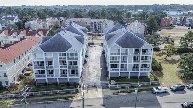 aerial view with a residential view