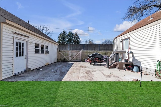 view of yard with a patio area and fence