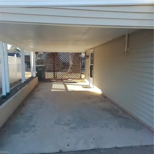 view of patio / terrace featuring a carport