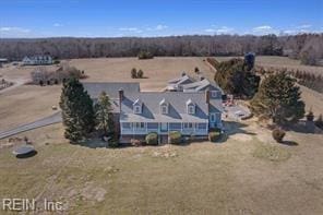 drone / aerial view with a rural view