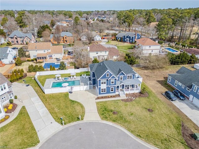 bird's eye view featuring a residential view