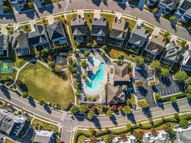 drone / aerial view featuring a residential view