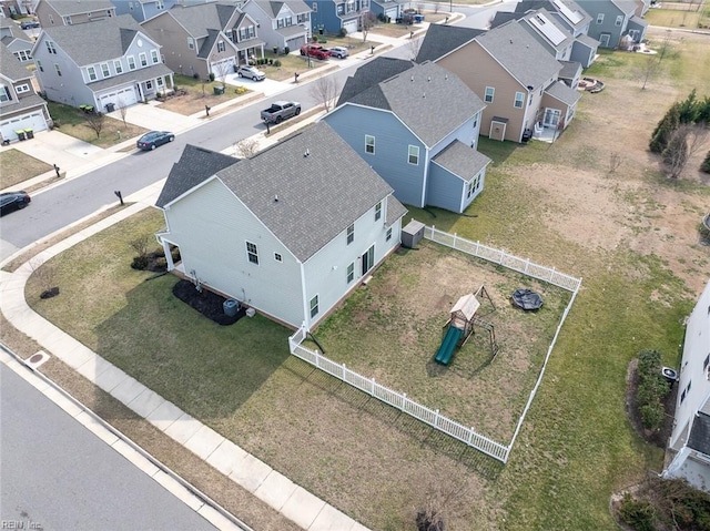 drone / aerial view with a residential view