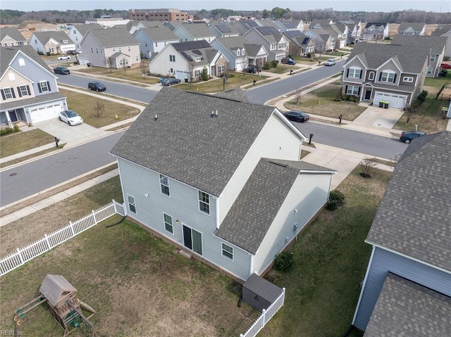 drone / aerial view with a residential view