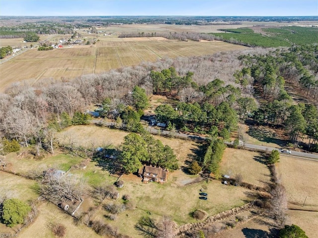 bird's eye view with a rural view