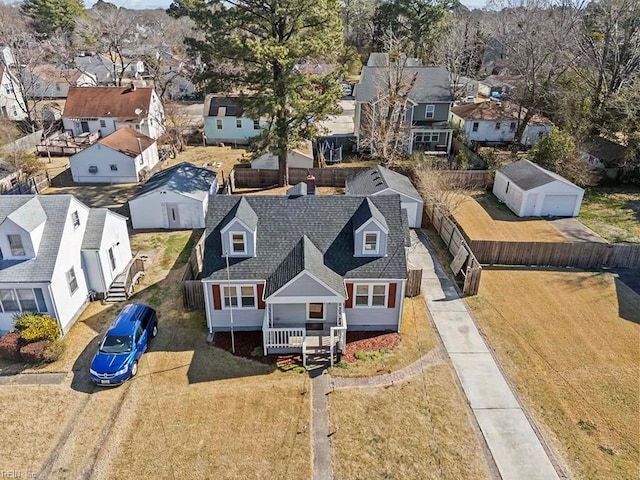 aerial view featuring a residential view