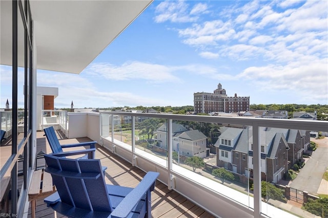 balcony with a view of city