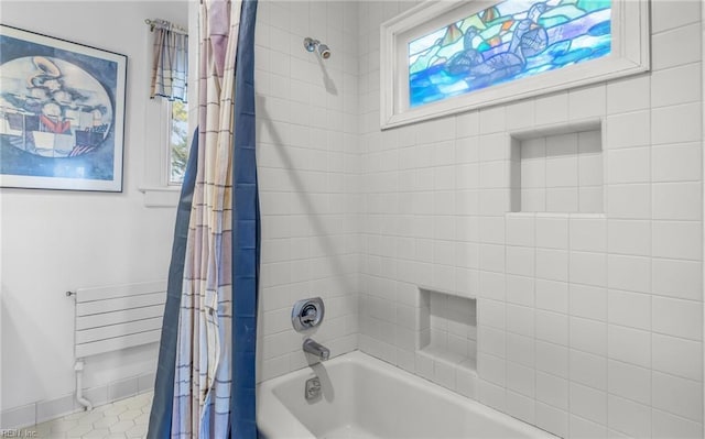 full bathroom featuring shower / bath combo