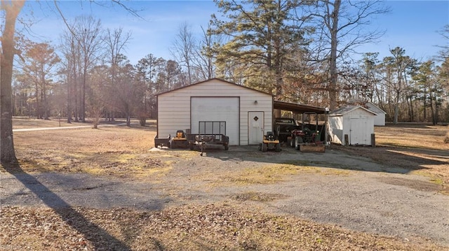 view of shed