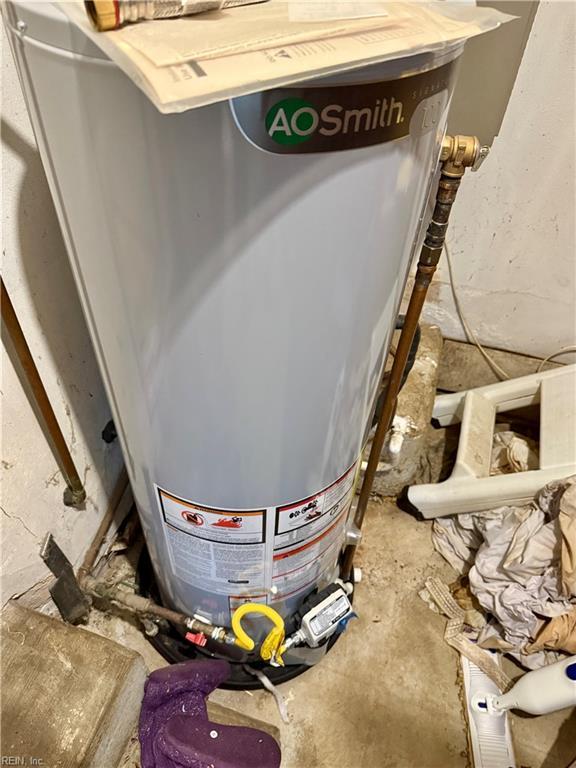 interior details with gas water heater